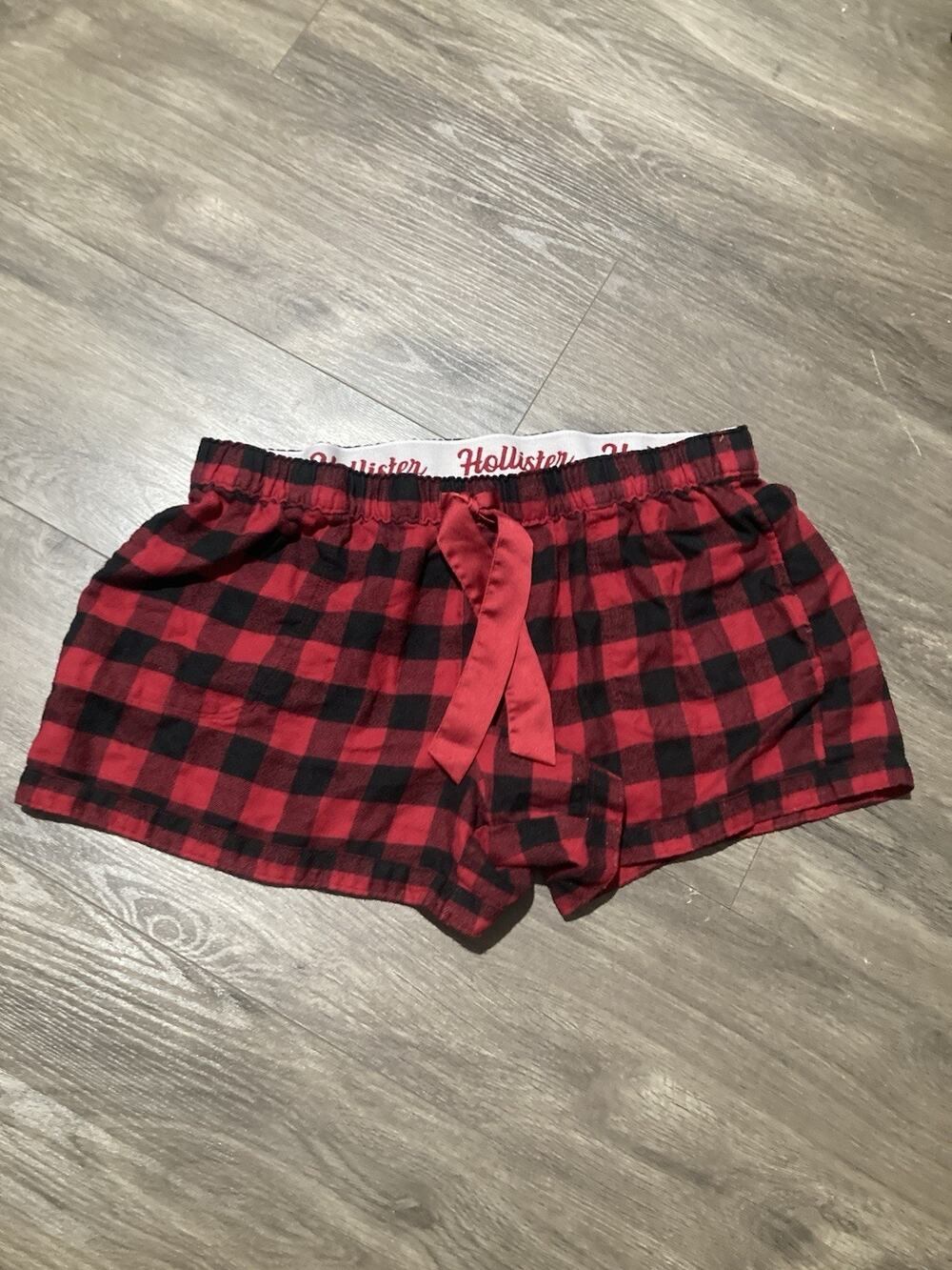 Hollister Red And Black Plaid Mini Shorts Women’s Size Large Y2K Christmas
